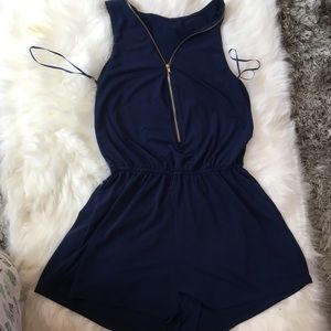 Navy blue shorts romper